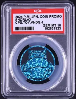 PSA 10 Snorlax Coin Promo Capsule Vending 4 Japanese 2024 Pokemon - Image 1
