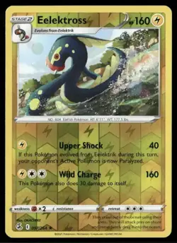 2021 Fusion Strike Set Pokemon Card 097 Eelektross Reverse Foil NM - Image 1