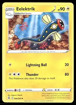 2021 Fusion Strike Set Pokemon Card 096 Eelektrik NM - Image 1