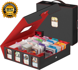 Card Storage Box 3200+ MTG Deck Box 30 Colorful Divider 4 Row Commander Trading - Image 1