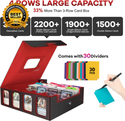 Card Storage Box 3200+ MTG Deck Box 30 Colorful Divider 4 Row Commander Trading - Image 2