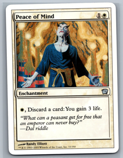 Magic The Gathering 9th Edition Peace of Mind #33/350 MTG TCG CCG Ninth - Image 1