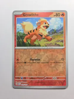 Growlithe 058/165 Sv: Scarlet & Violet 151 Common Reverse Holo Near Mint Pokemon - Image 1