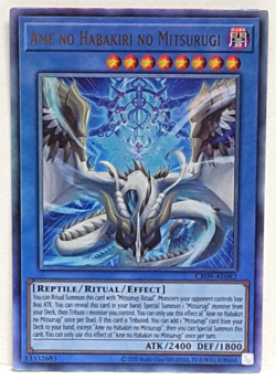 Yugioh Asian-English Ame no Habakiri no Mitsurugi CR09-AE082 Ultimate Rare - Image 1