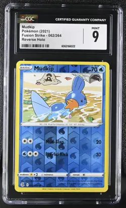 Pokemon Card CGC 9 MUDKIP Reverse Holo #062 Fusion Strike English Sword & Shield - Image 1
