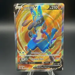 Lucario V SWSH213 Black Star Promo Full Art Sword & Shield Pokemon Holo Card - Image 1