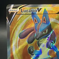 Lucario V SWSH213 Black Star Promo Full Art Sword & Shield Pokemon Holo Card - Image 2