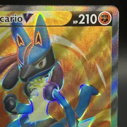 Lucario V SWSH213 Black Star Promo Full Art Sword & Shield Pokemon Holo Card - Image 3