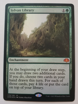 1x Sylvan Library FOIL Dominaria Remastered MTG Magic the Gathering NM - Image 1