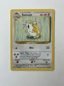 Pokemon Raticate 40/102 Base Set 1999 Wizards - Image 1