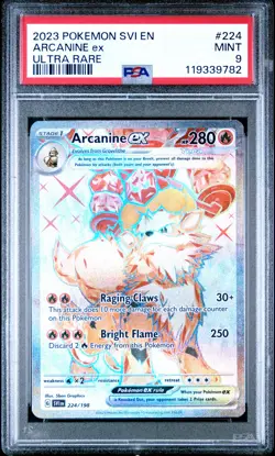 Arcanine Ex 2023 Pokemon Svi En-Scarlet & Violet #224 Ultra Rare PSA 9 - Image 1