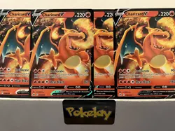 (x4) Pokemon TCG Charizard V Crown Zenith 018/159 Holo Ultra Rare - Image 1
