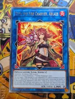 Hiita The Fire Charmer, Ablaze MGED-EN119 Rare 1st Edition Yugioh Card LP - Image 1