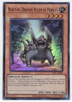 Yugioh Asian-English Reactan, Dragon Ruler of Pebbles CR07-AE068 Super Rare - Image 1