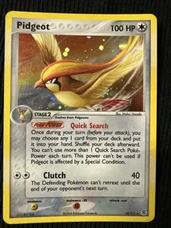 Pidgeot 10/112 Holo EX Fire Red & Leaf Green Pokemon Card 2004 TCG - LP SWIRL - Image 1