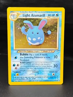 Pokemon TCG Light Azumarill Holo Card 13/105 Neo Destiny WOTC - Image 1
