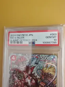 PSA 10 V-Jump Promo Set Luffy Law Kidd One Piece Card Giapponese Consecutive - Image 2