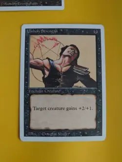 Dark Ritual & Unholy Strength. Magic the Gathering Card x Revised. Old Vintage. - Image 2