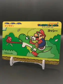 Mario Yoshi #6 Super Mario World BROS Card TOP SUN Nintendo 1992 Japan TCG C1 - Image 1