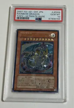 YuGiOh Rainbow Dragon Ultimate Rare PSA10 Crystal Beast Japanese Card - Image 2