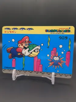 Mario Urchin #4 Super Mario World BROS Card TOP SUN Nintendo 1992 Japan TCG C1 - Image 3