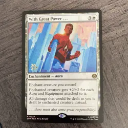 With Great Power... 0024 Rare Foil Pre-Release Promo Spider-Man MTG - Image 1