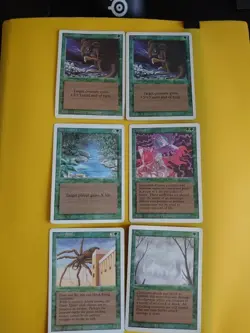 MTG Green x6 Revised. Fog,Giant SPider,Channel,Stream of Life. 2x Giant Growth - Image 1