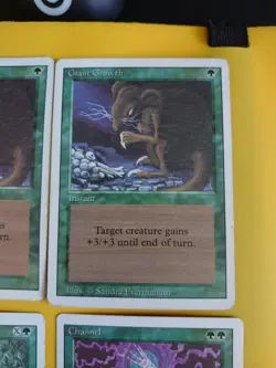 MTG Green x6 Revised. Fog,Giant SPider,Channel,Stream of Life. 2x Giant Growth - Image 2