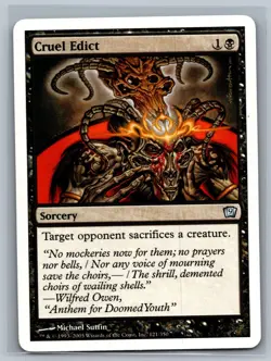 Magic The Gathering 9th Edition Cruel Edict #121/350 MTG TCG CCG Ninth - Image 1