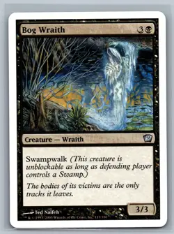 Magic The Gathering 9th Edition Bog Wraith #117/350 MTG TCG CCG Ninth - Image 1