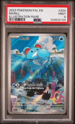 2023 POKEMON PALDEA EVOLVED MARILL 204/193 ILLUSTRATION RARE PSA 9 - Image 2