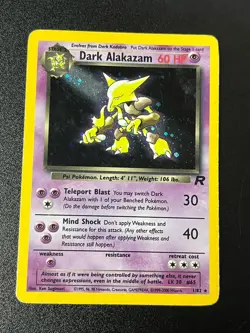 Pokemon Dark Alakazam TCG Holo Card 1/82 Team Rocket Series LP Vintage - Image 1