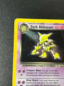 Pokemon Dark Alakazam TCG Holo Card 1/82 Team Rocket Series LP Vintage - Image 2
