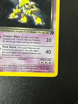 Pokemon Dark Alakazam TCG Holo Card 1/82 Team Rocket Series LP Vintage - Image 4