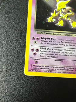 Pokemon Dark Alakazam TCG Holo Card 1/82 Team Rocket Series LP Vintage - Image 5