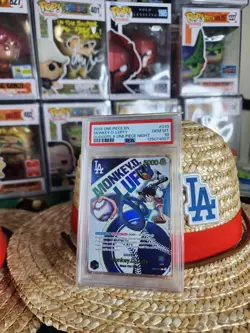 Monkey D. Luffy Dodgers x One Piece Card PSA 10 Gem Mint Bundle With Hat - Image 1