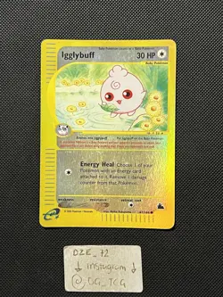 Pokemon Skyridge - Igglybuff - 67/144 - REVERSE HOLO Common - LP/NM - Image 1