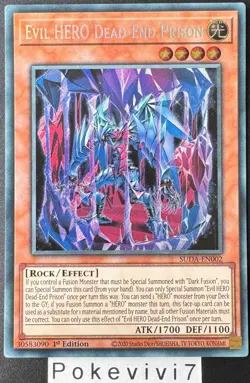 Carte YU-GI-OH! EVIL HERO DEAD-END PRISON SUDA-EN002 Secret Rare NEUF - Image 1