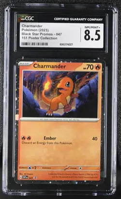 Pokemon Card CGC 8.5 CHARMANDER Cosmos Holo #047 Scarlet & Violet 151 Promo - Image 1