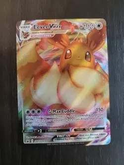 Pokemon TCG Eevee VMAX SWSH087 Shining Fates Black Star Promo Card NM Condition - Image 1