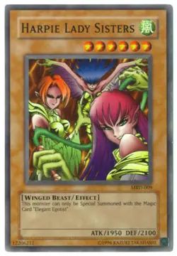 Yu-Gi-Oh Card - MRD-009 - HARPIE LADY SISTERS (super rare holo) - NM - Image 1