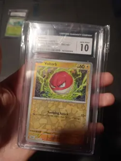 Pokemon TCG Voltorb Scarlet Violet-151 Reverse Holo Common Card 100/165 Cgc10 - Image 1