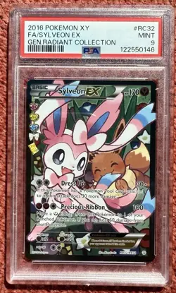 2016 POKEMON XY GENERATIONS RADIANT COLL #RC32 FULL ART/SYLVEON EX PSA 9 - Image 1