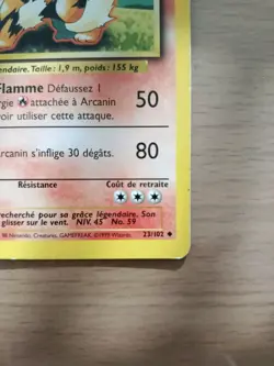 Carte Pokemon FR Arcanin 23/102 Set de Base Wizards, Edition 1 . - Image 5