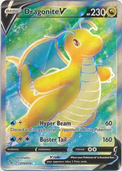 Dragonite V Full Art 076/078 Ultra Rare Pokemon GO Pokemon TCG - Image 1