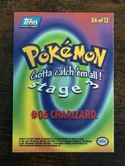 Charizard E6/12 Non Holo Topps Pokemon Blue Logo LP+ - Image 2
