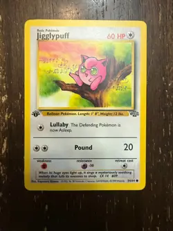 Jigglypuff Jungle 54/64 1st Edition Jungle Card 1999 Vintage LP - Image 1