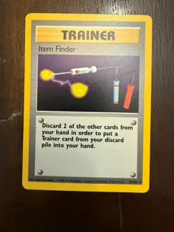 Item Finder 74/102 Base Set Trainer Pokemon Card Unlimited Rare Vintage LP - Image 1