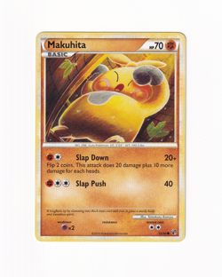 Makuhita 55/90 Undaunted HGSS Regular Non Holo Pokemon Card Moderately Played MP - Image 1