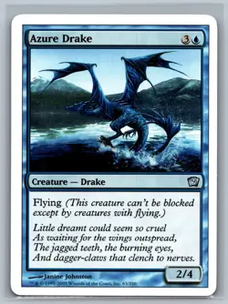 Magic The Gathering 9th Edition Azure Drake #63/350 MTG TCG CCG Ninth - Image 1